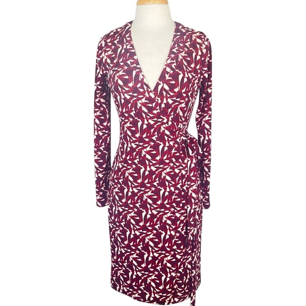 Ann Taylor Classic Wrap Dress Women’s 6 Red White Holiday Career Preppy - Picture 1 of 10